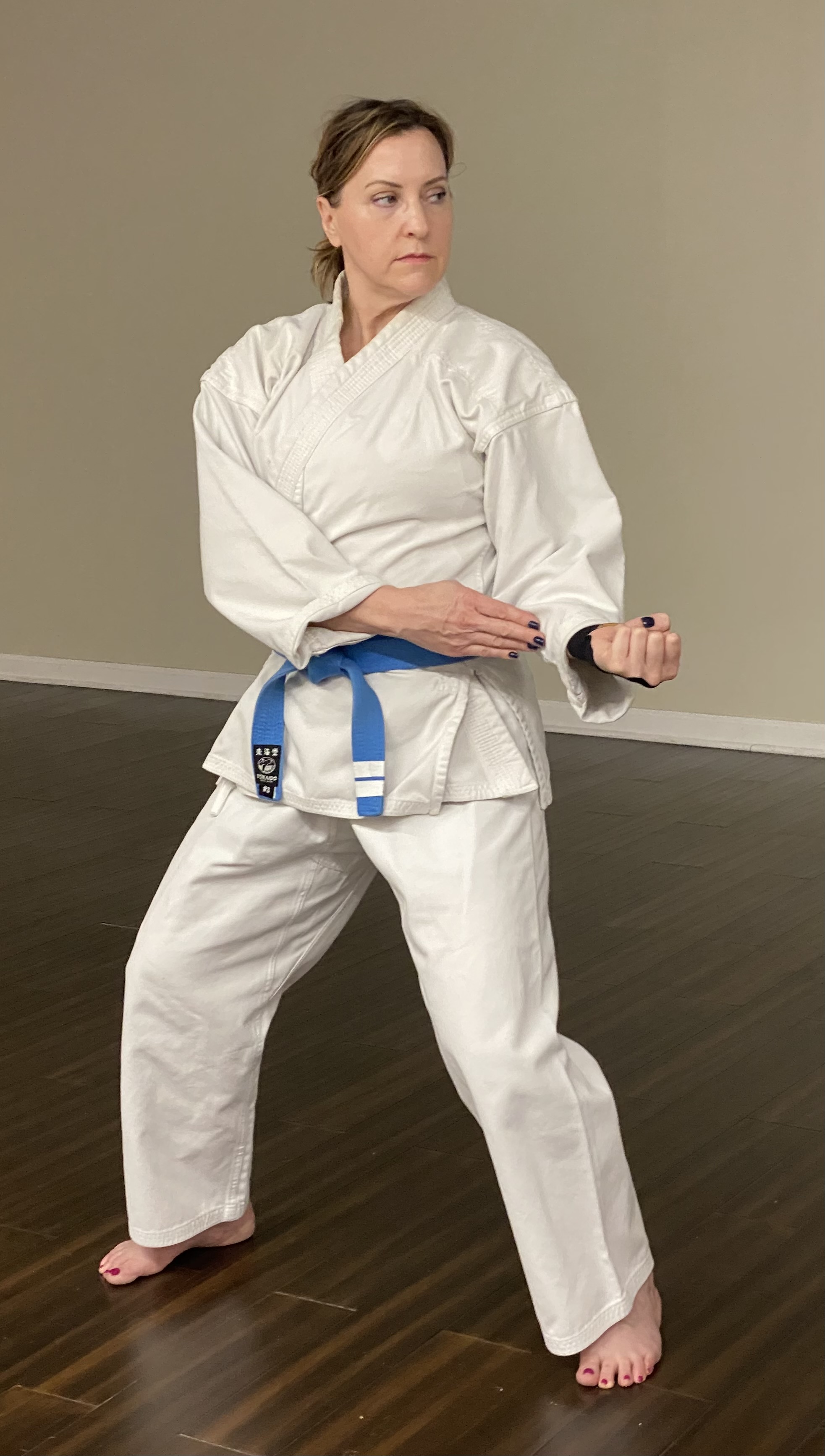 Carol in karate training